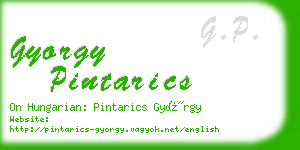 gyorgy pintarics business card
